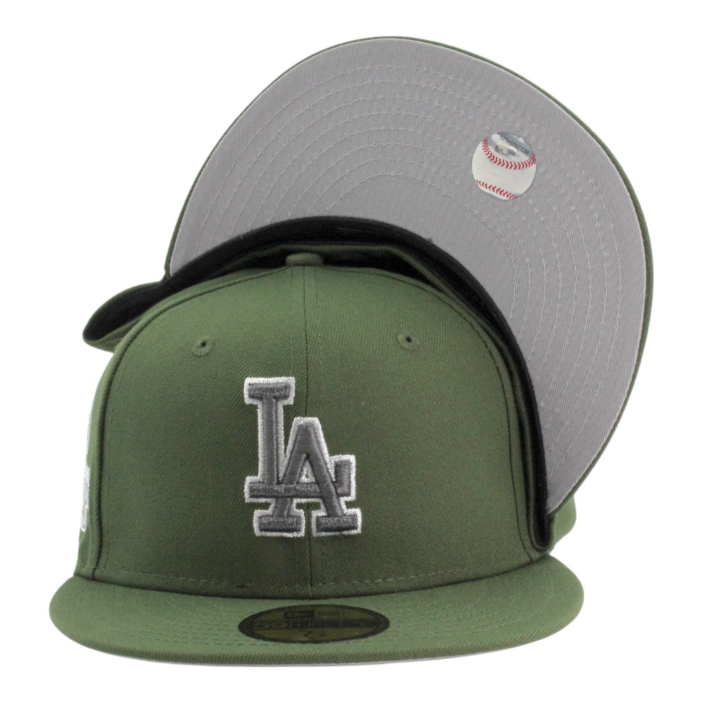 Los Angeles Dodgers Green 2024 WS Champions Patch Grey UV New Era 59FIFTY Fitted Hat