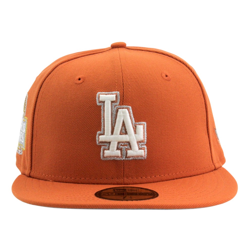 Los Angeles Dodgers Orange 2024 WS Participant Patch Grey UV New Era 59FIFTY Fitted Hat