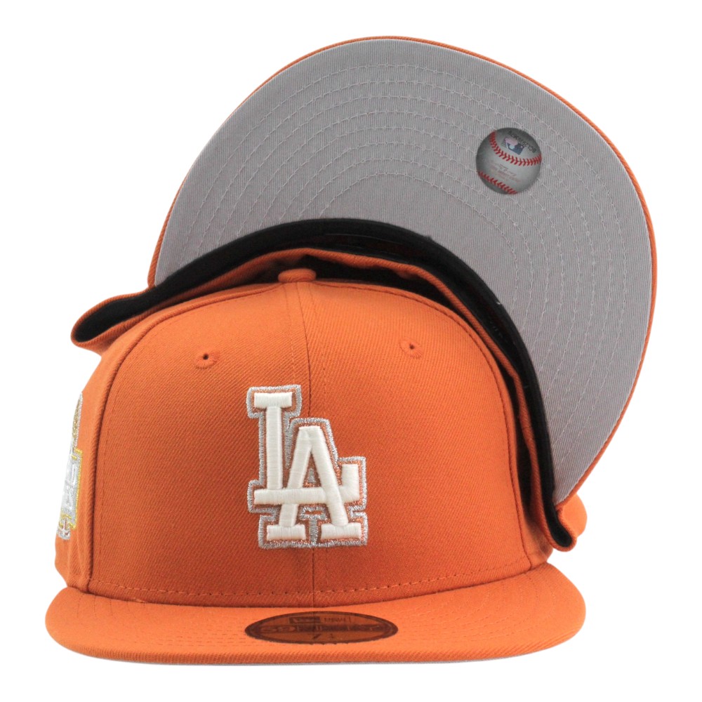 Los Angeles Dodgers Orange 2024 WS Participant Patch Grey UV New Era 59FIFTY Fitted Hat