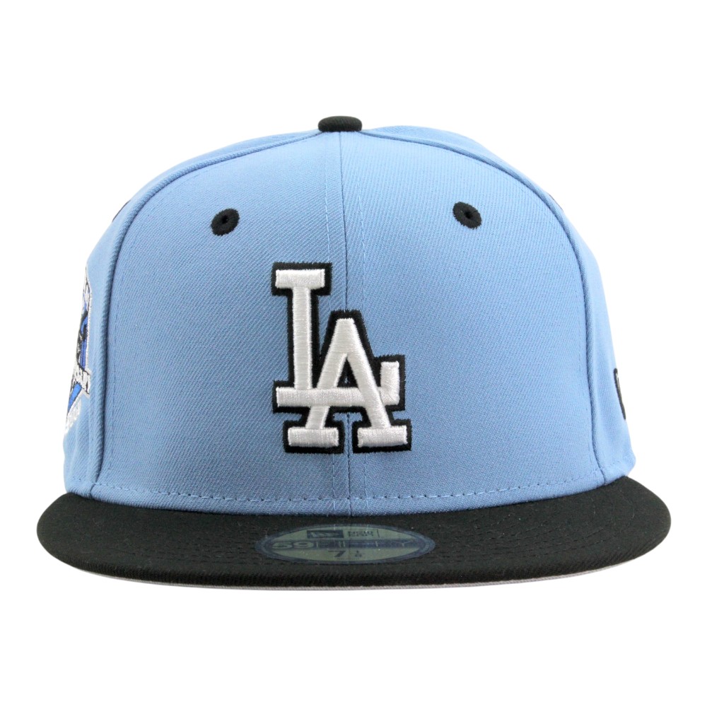 Los Angeles Dodgers Light Blue and Black 50th Anniversary Patch Grey UV New Era 59FIFTY Fitted Hat
