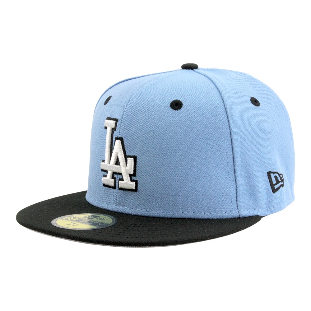 Los Angeles Dodgers Light Blue and Black 50th Anniversary Patch Grey UV New Era 59FIFTY Fitted Hat