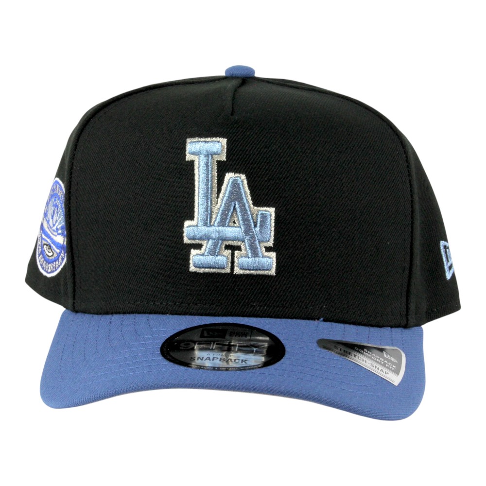 Los Angeles Dodgers Black and Blue Two Tone 50th Anniversary Patch Grey UV New Era 9FIFTY A-Frame Snapback Hat