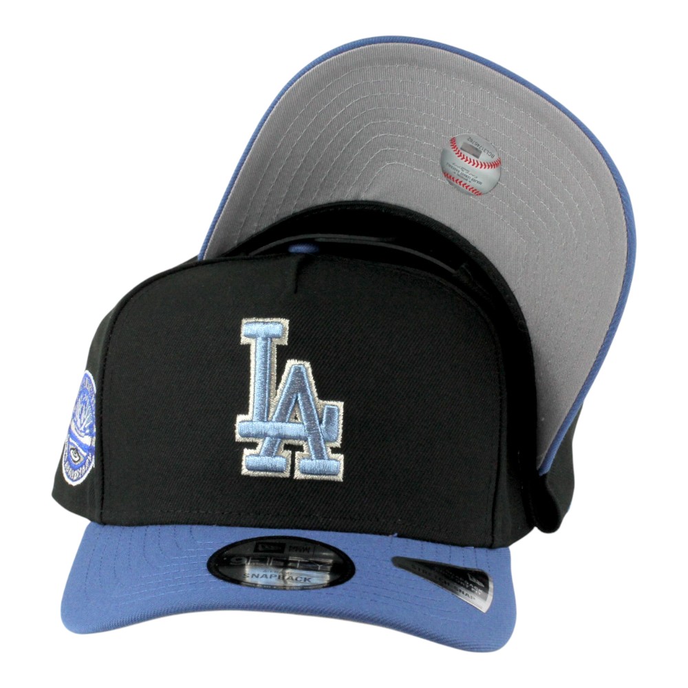 Los Angeles Dodgers Black and Blue Two Tone 50th Anniversary Patch Grey UV New Era 9FIFTY A-Frame Snapback Hat