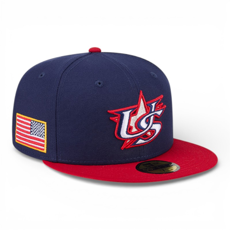 B60 ニューエラ 59fifty ブルワーズ usa製 ヴィンテージ 1560 USA Navy and Red 2026 World Baseball Classic WBC New Era 59FIFTY