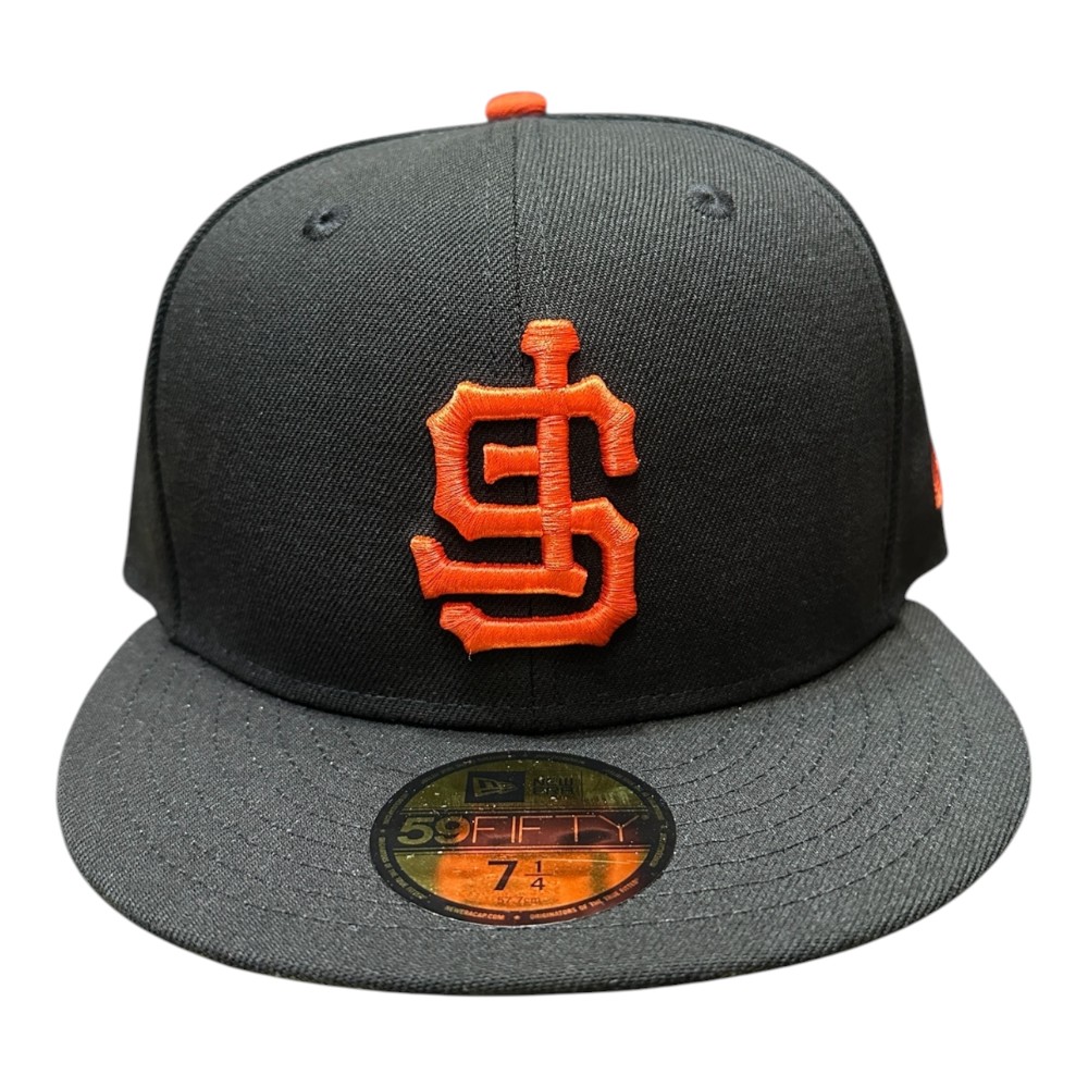 San Francisco Giants on Upside Down Gray UV New Era 59FIFTY Fitted Hat