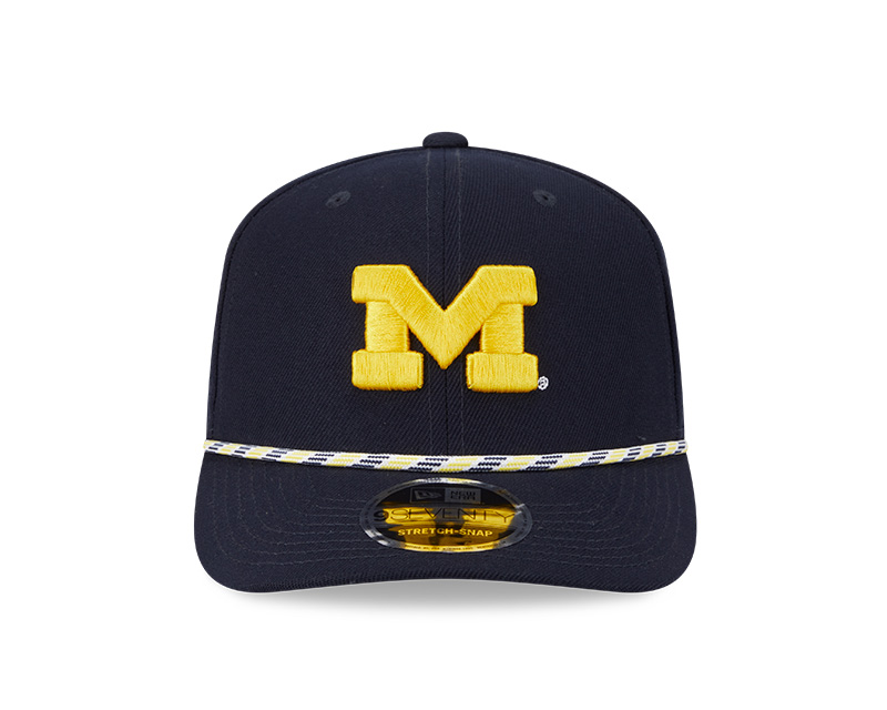 Michigan Wolverines Navy Multi Rope NCAA New Era 9SEVENTY Stretch Snapback Hat