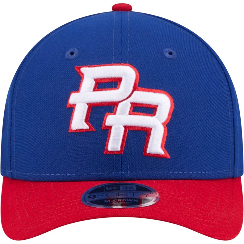 Youth Puerto Rico Royal and Red WBC Flag Patch New Era 9FORTY M-Crown Adjustable Hat
