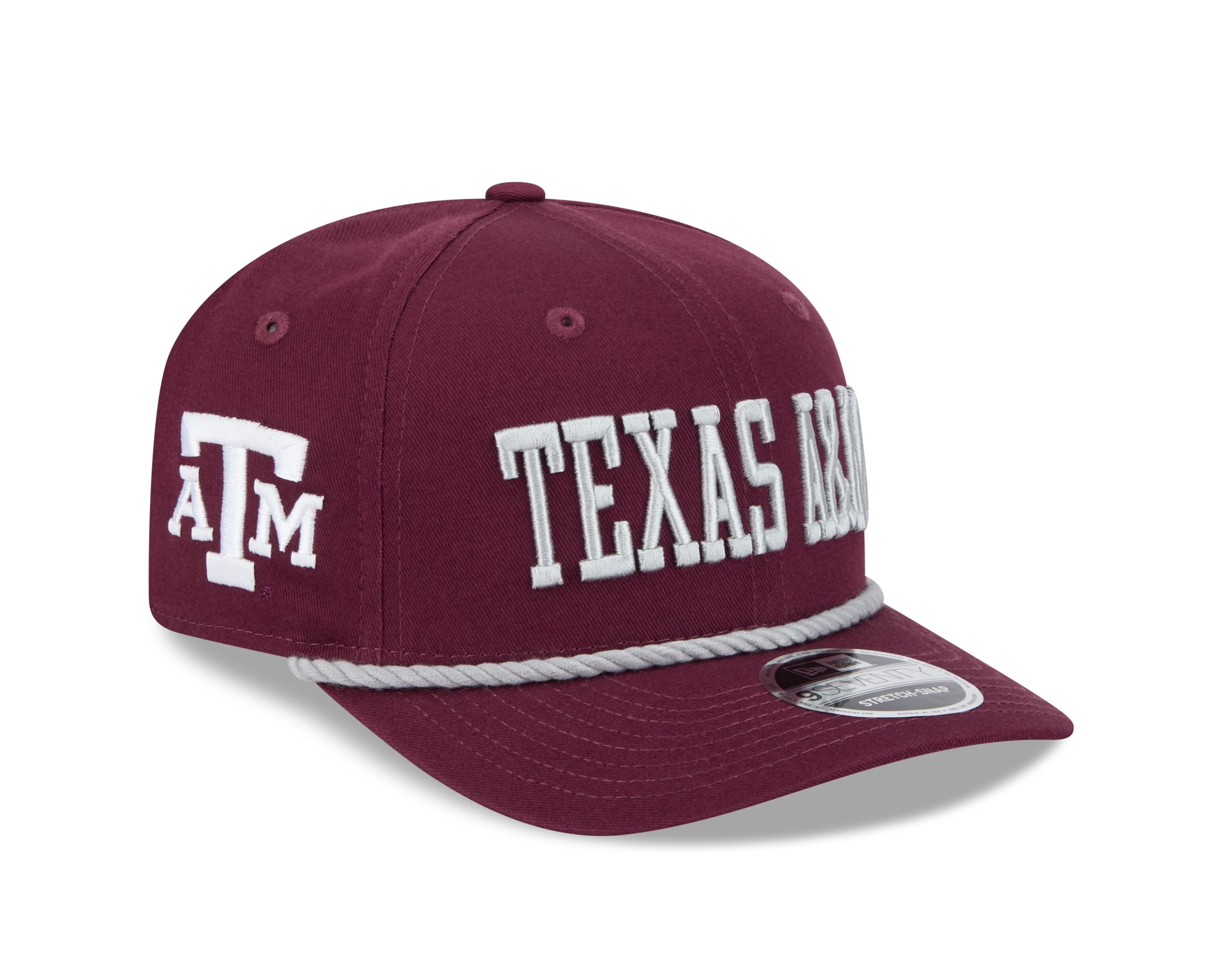 Texas A&M Aggies Maroon Wordmark Roper NCAA New Era 9SEVENTY Stretch Snapback Hat