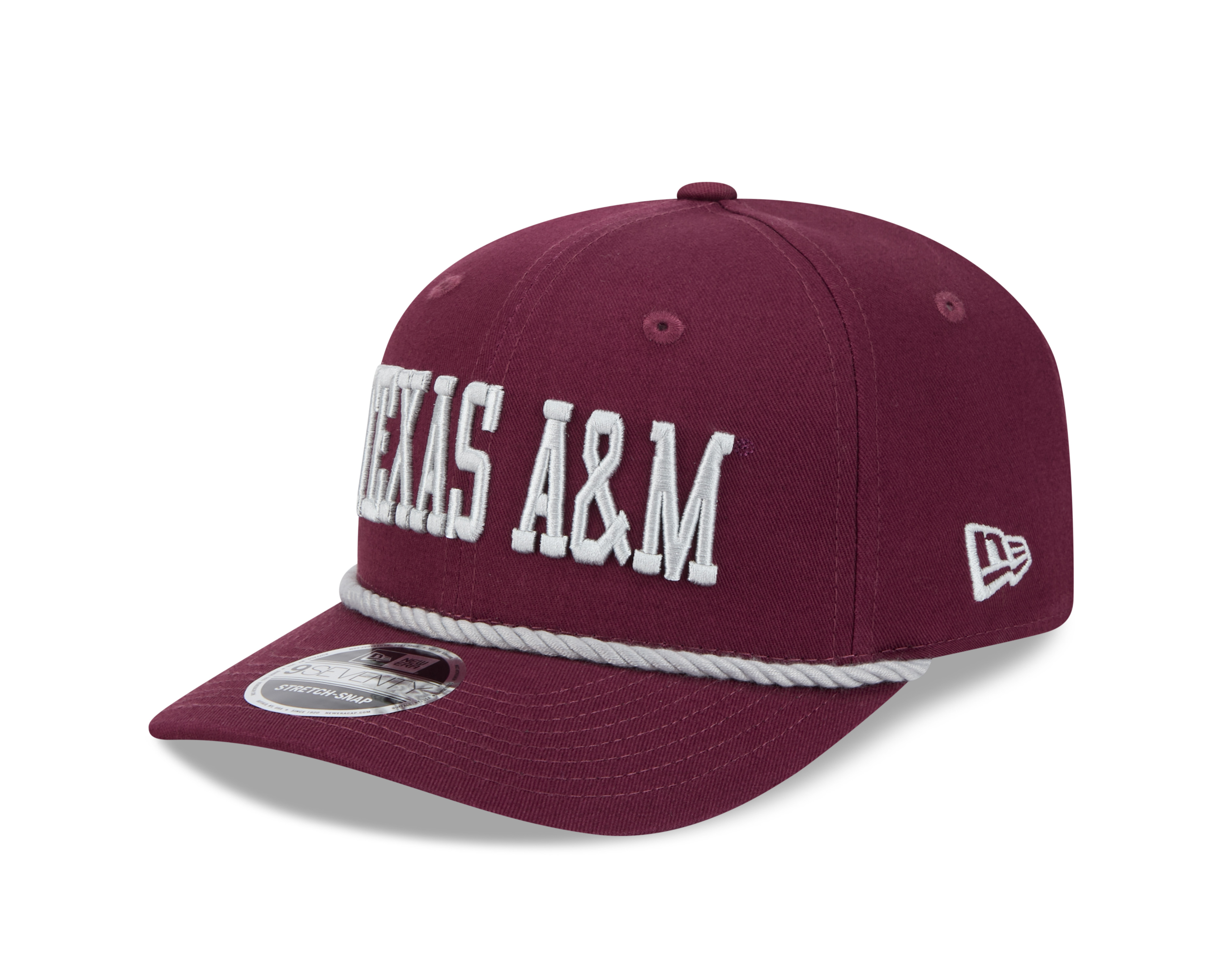 Texas A&M Aggies Maroon Wordmark Roper NCAA New Era 9SEVENTY Stretch Snapback Hat