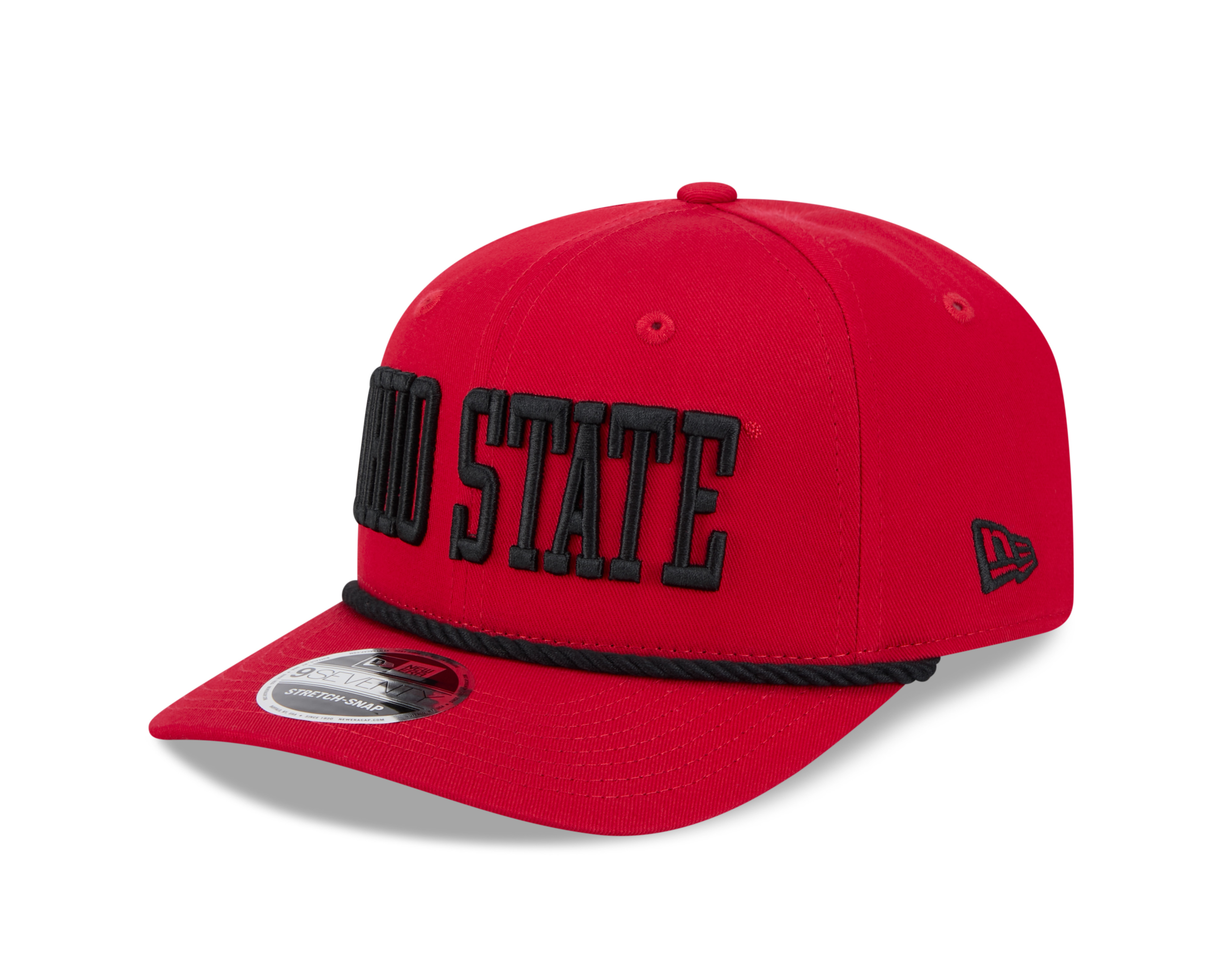 Ohio State Buckeyes Red Wordmark Roper NCAA New Era 9SEVENTY Stretch Snapback Hat