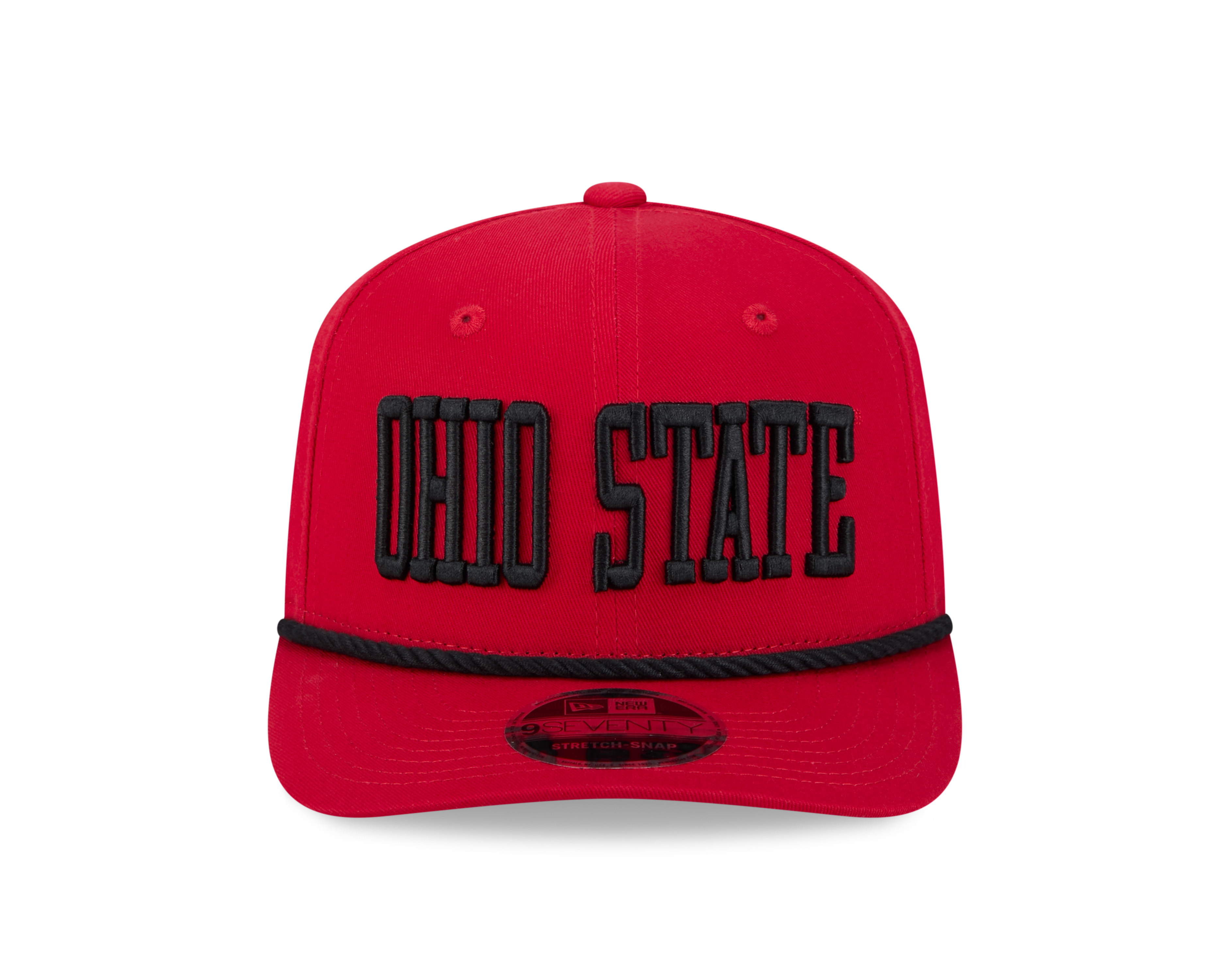Ohio State Buckeyes Red Wordmark Roper NCAA New Era 9SEVENTY Stretch Snapback Hat