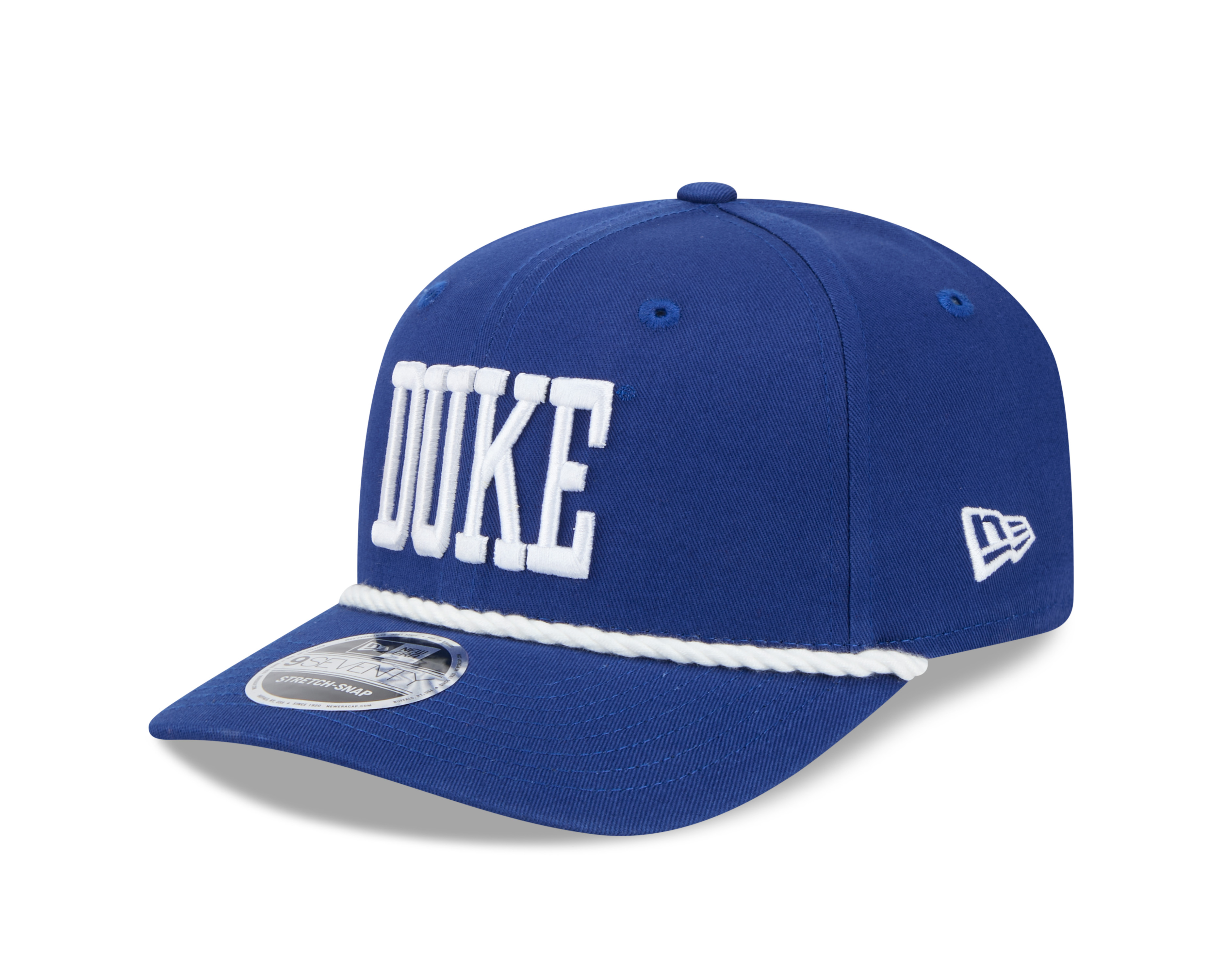 Duke Blue Devils Royal Blue Wordmark Roper NCAA New Era 9SEVENTY Stretch Snapback Hat