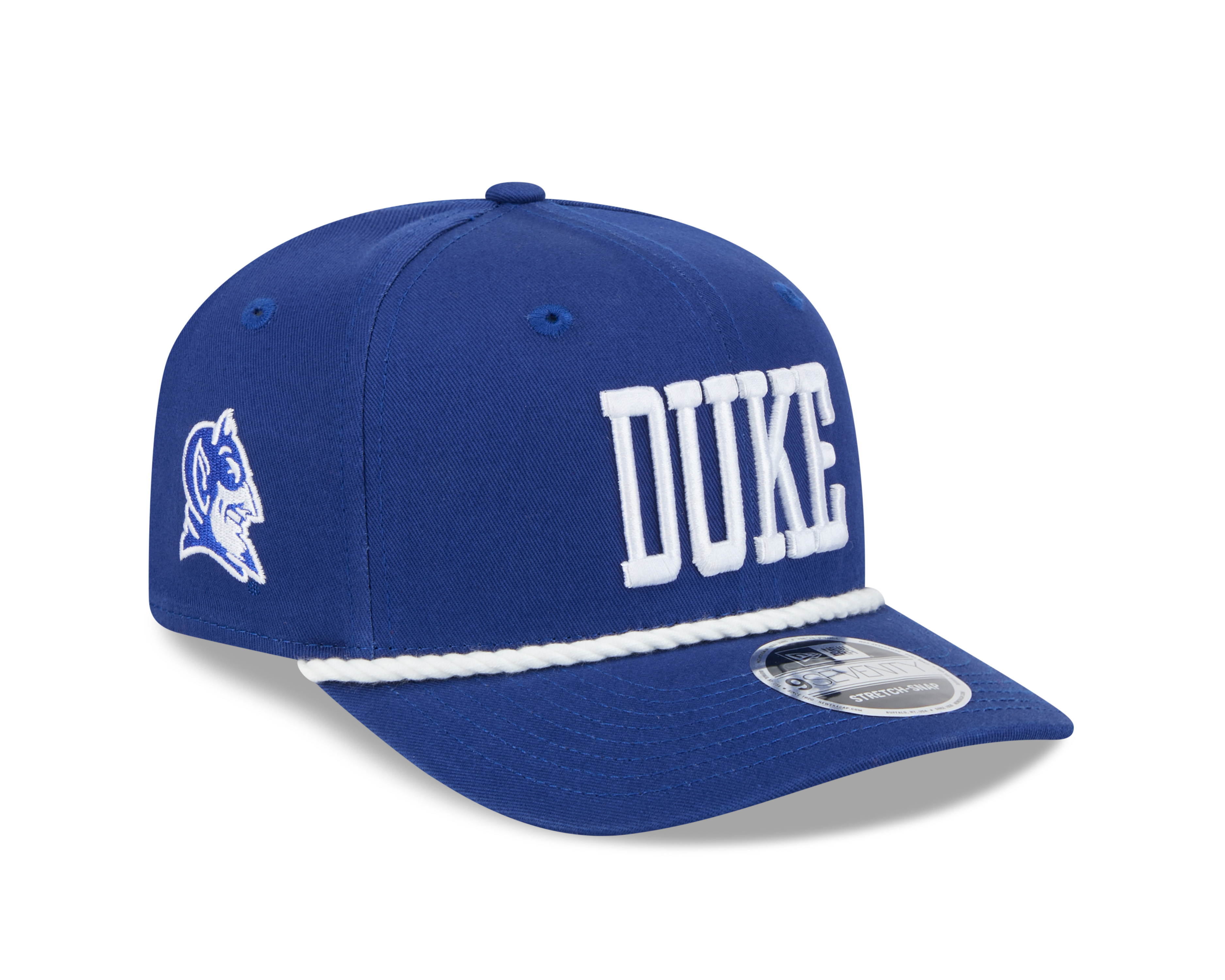 Duke Blue Devils Royal Blue Wordmark Roper NCAA New Era 9SEVENTY Stretch Snapback Hat