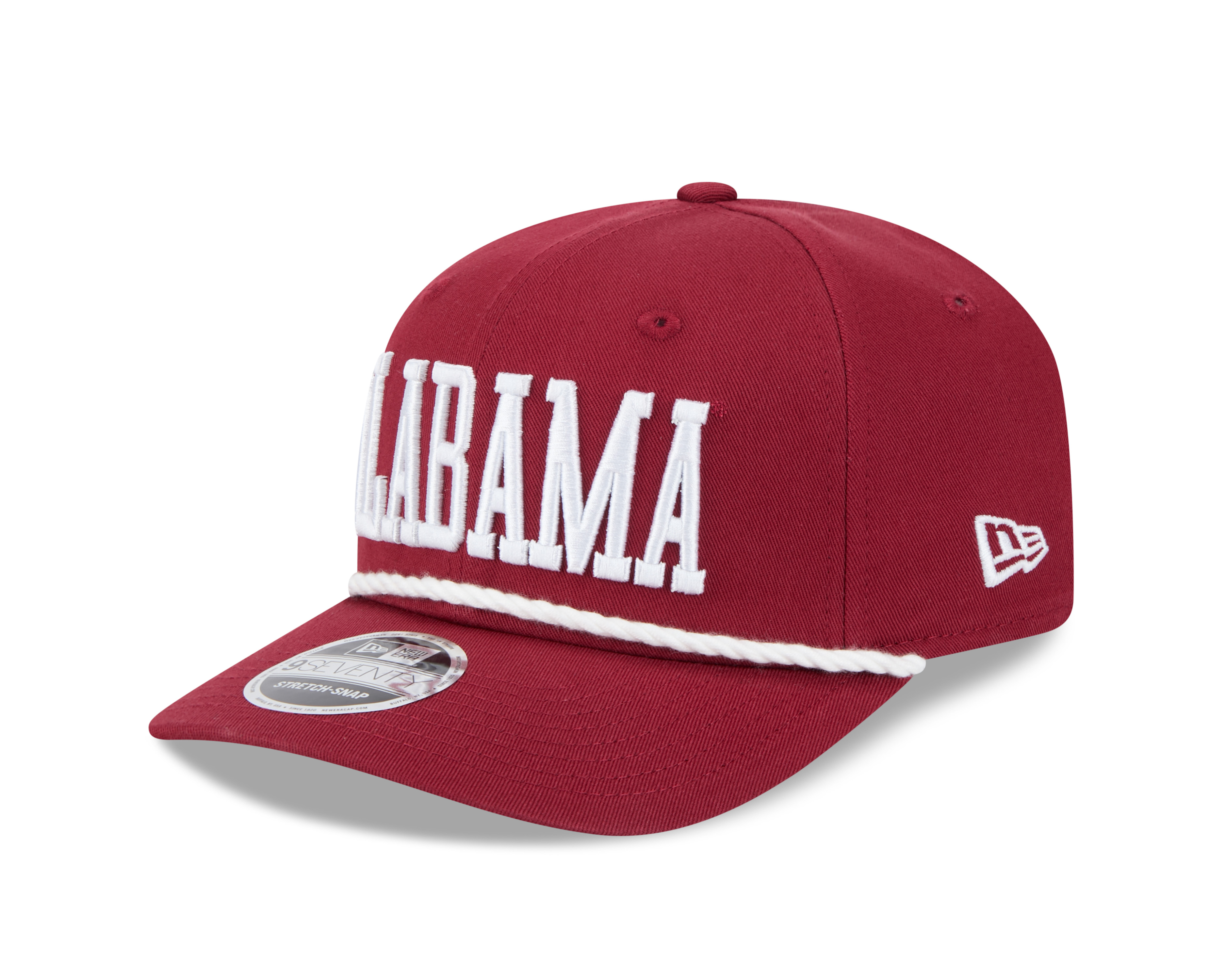 Alabama Crimson Tide Crimson Wordmark Roper NCAA New Era 9SEVENTY Stretch Snapback Hat