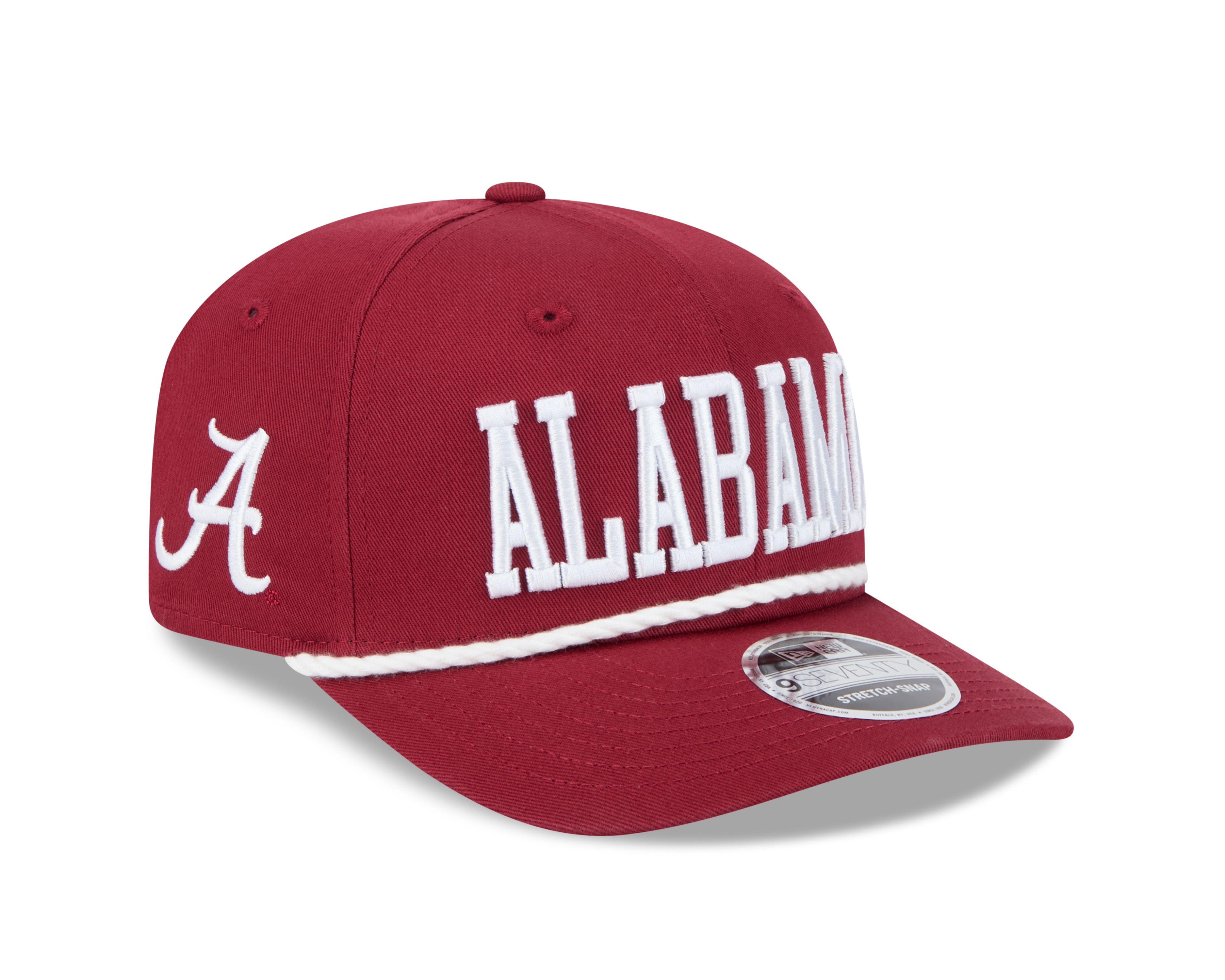 Alabama Crimson Tide Crimson Wordmark Roper NCAA New Era 9SEVENTY Stretch Snapback Hat