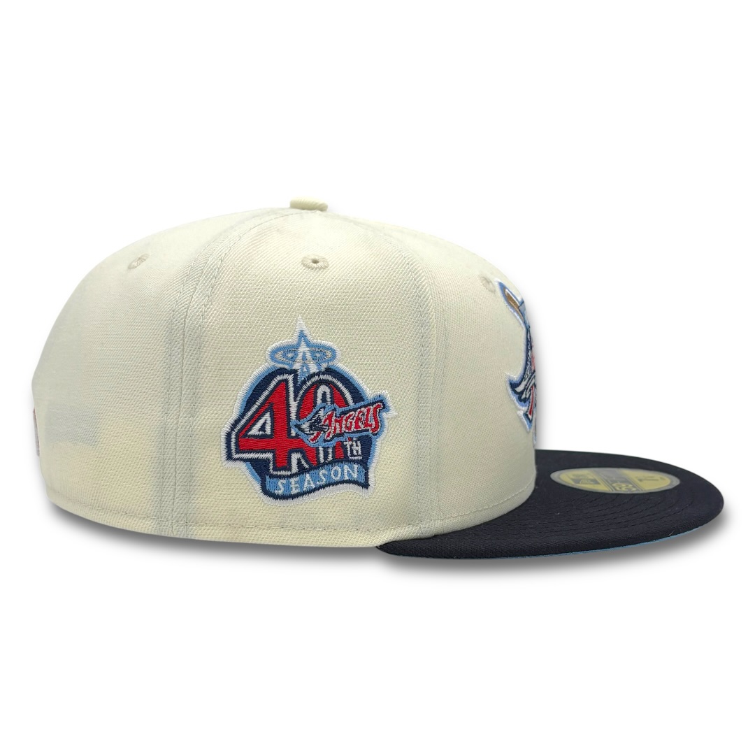 Anaheim Angels Chrome and Black 40th Season Patch Icy Blue UV New Era 59FIFTY Fitted Hat