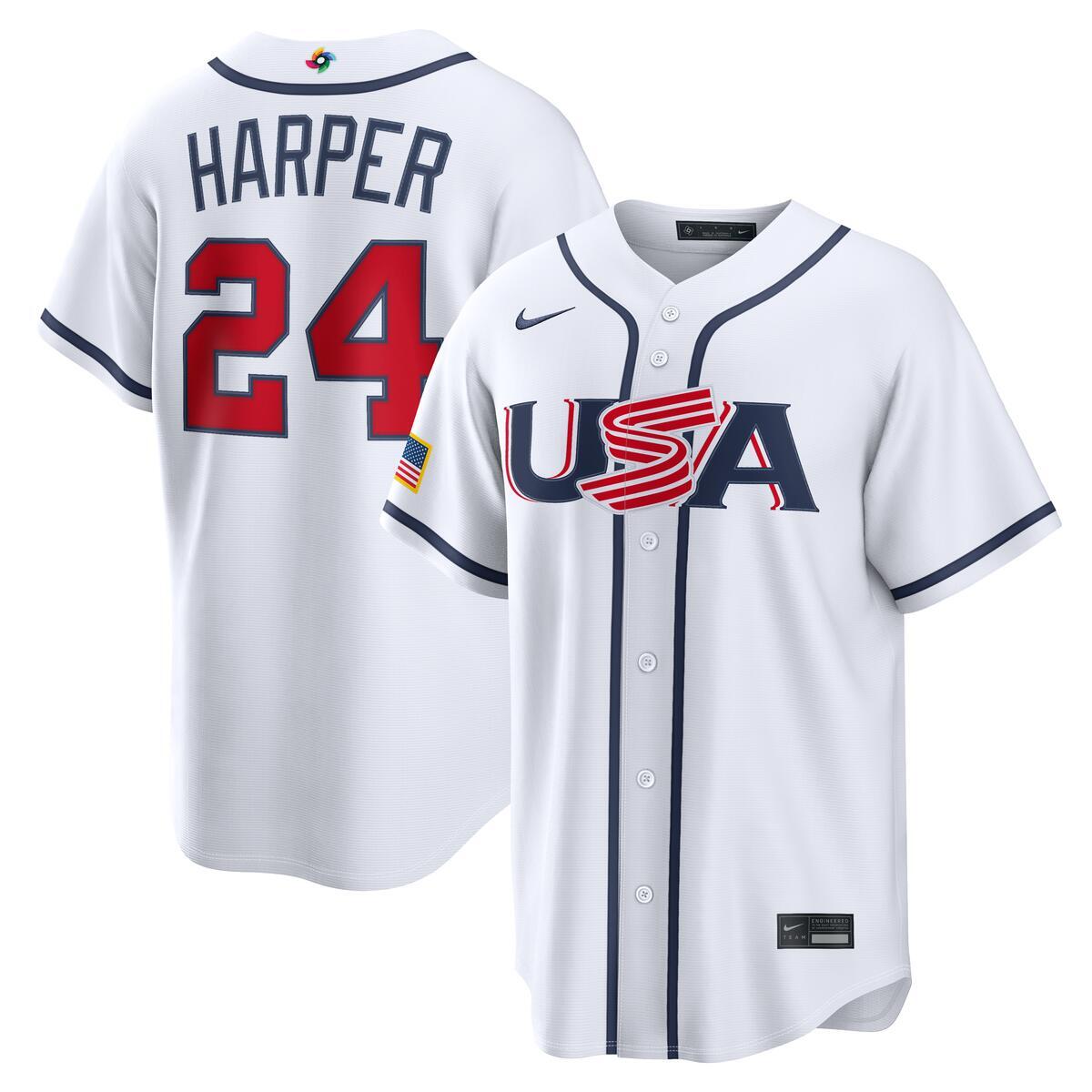 マ*し様 WBC アメリカ代表ユニフォーム XL 25番 デレク•リー Team USA Bryce Harper White 2026 World Baseball Classic WBC Nike