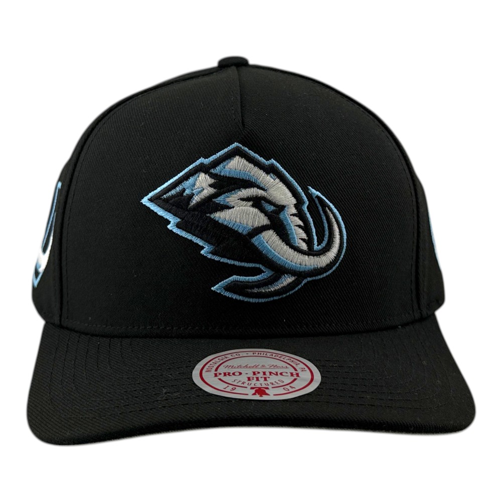 Utah Mammoth Black Double Side Patch Mitchell & Ness Snapback Pro Pinch Snapback Hat