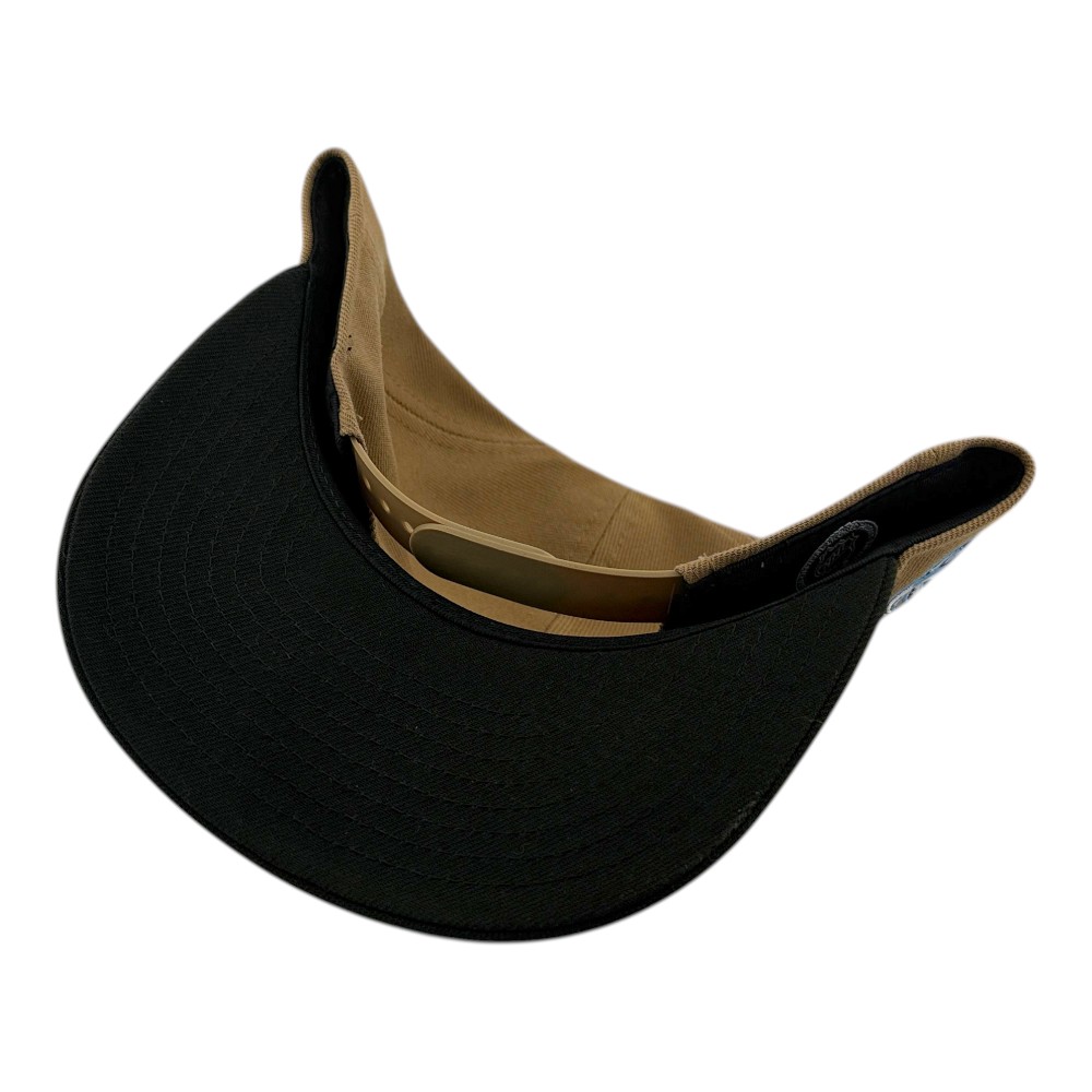 Utah Mammoth Khaki Brown with Camo Top Button Tusk Logo Patch New Era 9FIFTY A-Frame Snapback Hat