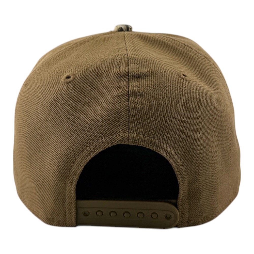 Utah Mammoth Khaki Brown U Tusk Logo with Camo Top Button Mammoth Logo Patch New Era 9FIFTY A-Frame Snapback Hat