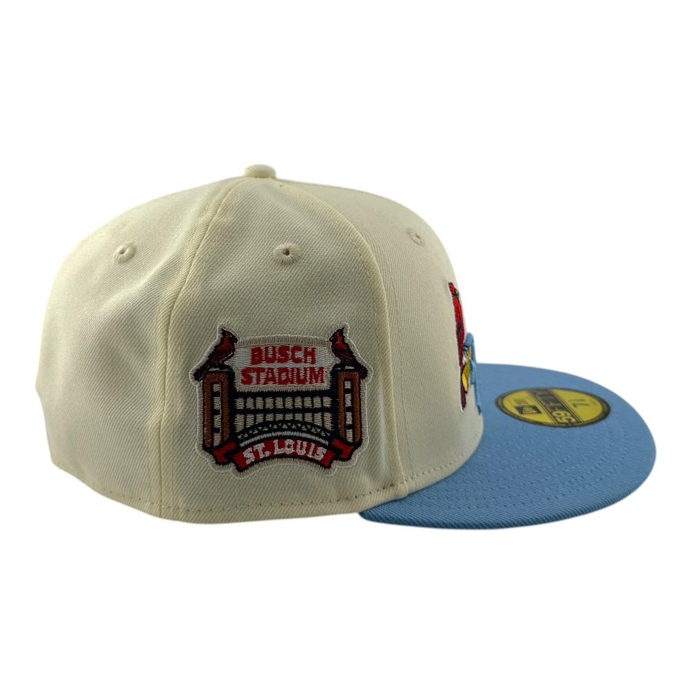 St. Louis Cardinals Chrome and Blue Busch Stadium Patch Gray UV New Era 59FIFTY Fitted Hat