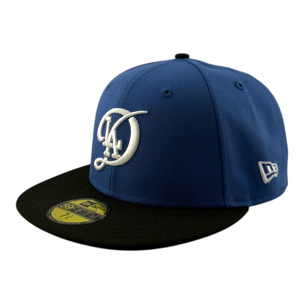 Los Angeles Dodgers Indigo Blue and Black 60th Anniversary Patch Kelly Green UV New Era 59FIFTY Fitted Hat