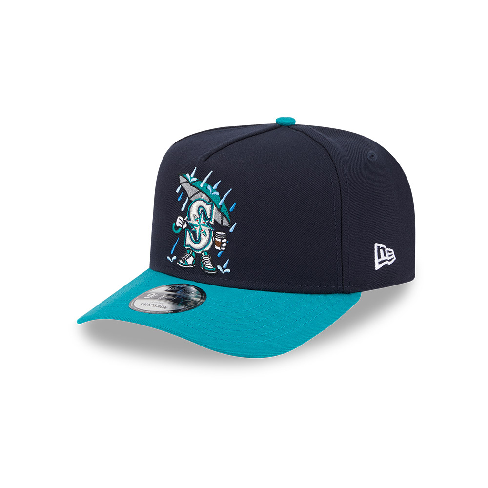 Seattle Mariners Navy and Teal Cartoon Series New Era 9FIFTY A-Frame Snapback Hat