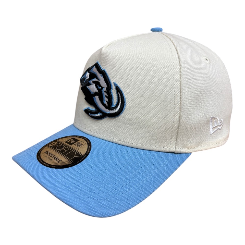 Utah Mammoth Chrome and Mountain Blue Inaugural Season Patch New Era 9FORTY A-Frame Snapback Hat