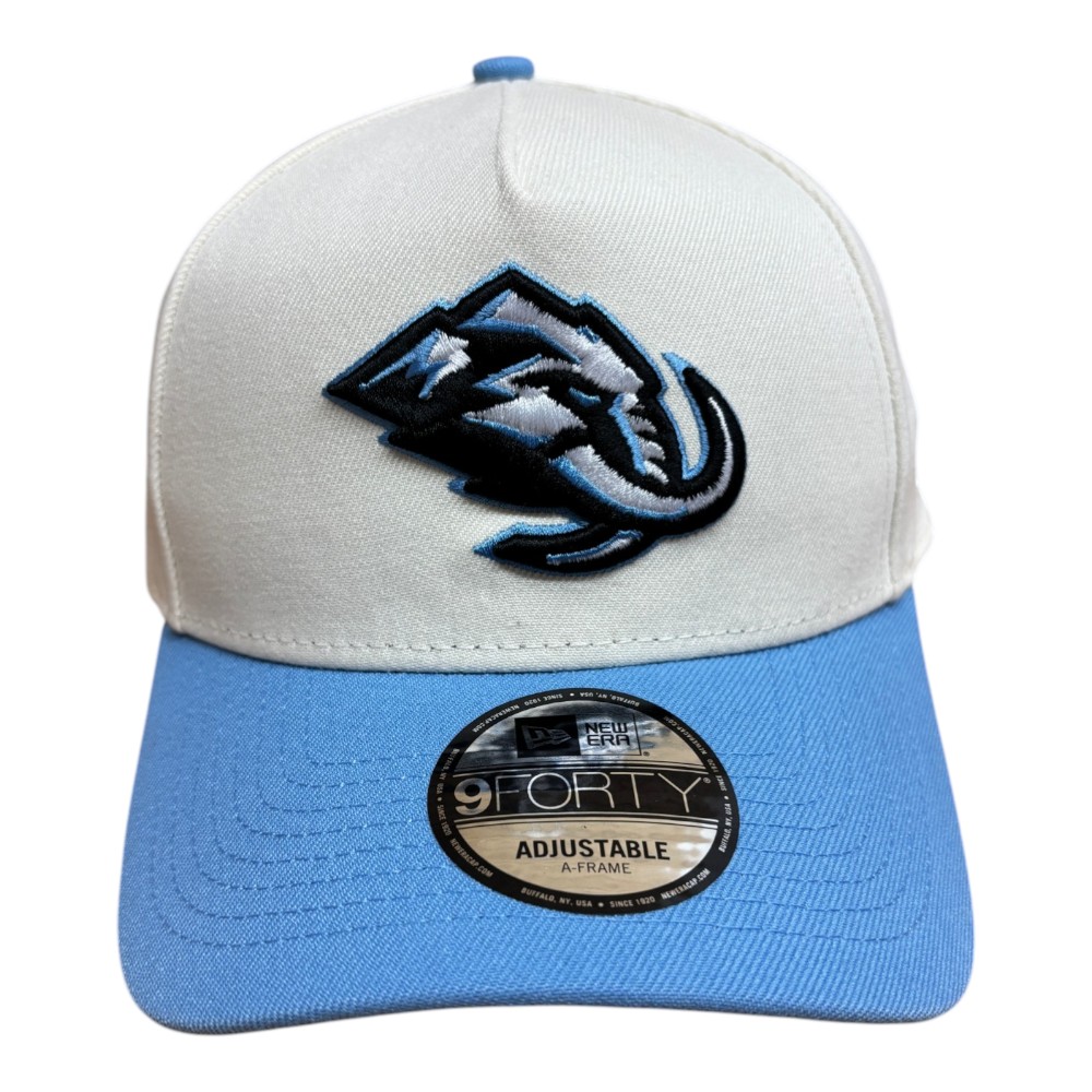 Utah Mammoth Chrome and Mountain Blue Inaugural Season Patch New Era 9FORTY A-Frame Snapback Hat