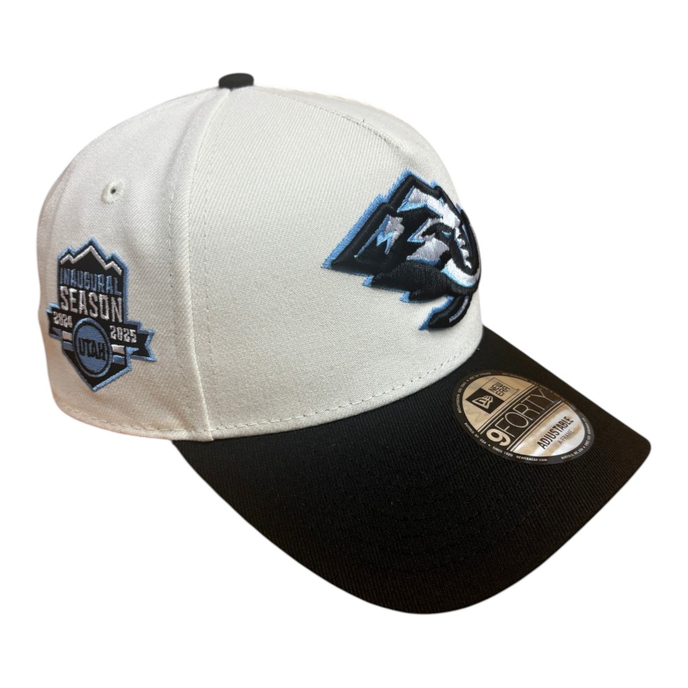 Utah Mammoth Chrome and Black Inaugural Season Patch New Era 9FORTY A-Frame Snapback Hat