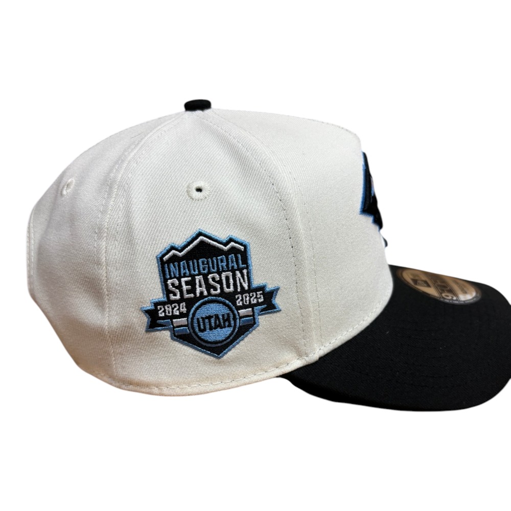 Utah Mammoth Chrome and Black Inaugural Season Patch New Era 9FORTY A-Frame Snapback Hat