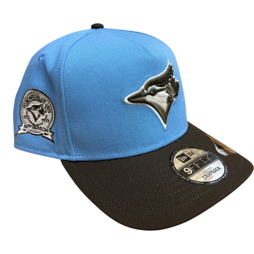 Toronto Blue Jays Sky Blue and Brown 40th Season Patch Gray UV New Era 9FIFTY A-Frame Snapback Hat