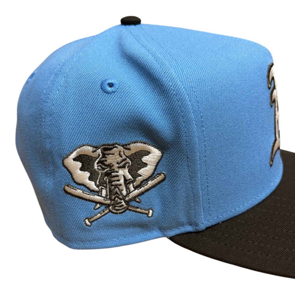 Oakland Athletics Sky Blue and Brown Stomper Patch Gray UV New Era 9FIFTY A-Frame Snapback Hat