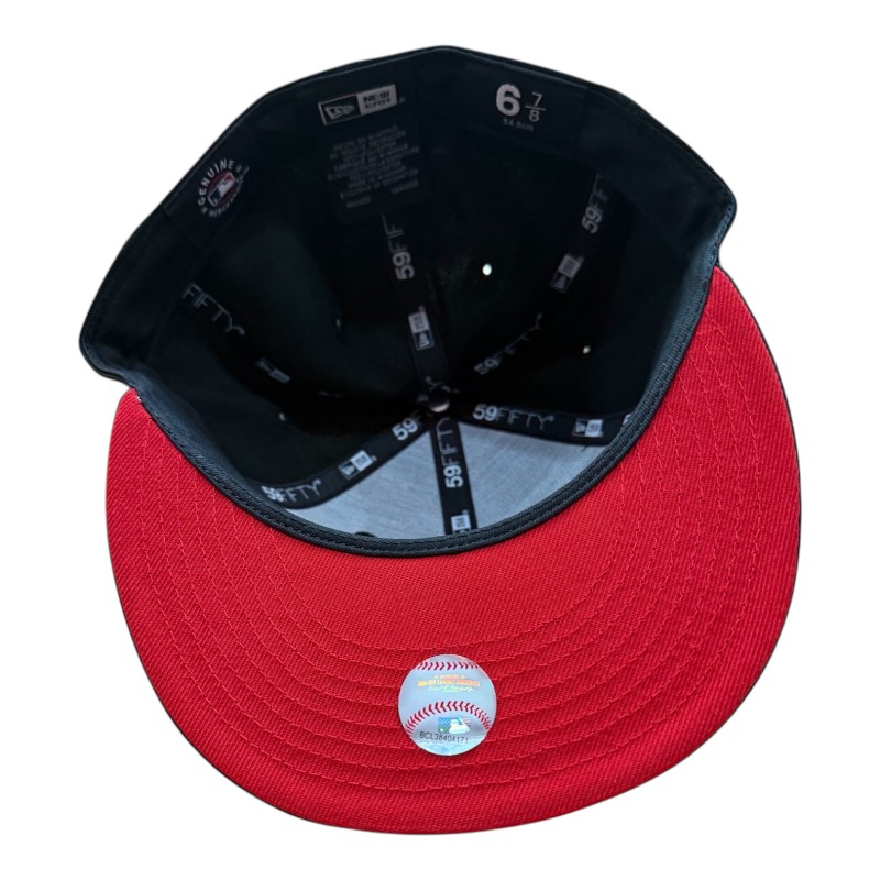 Wyoming Cowboys Red on Black with UV New Era 59FIFTY Fitted Hat