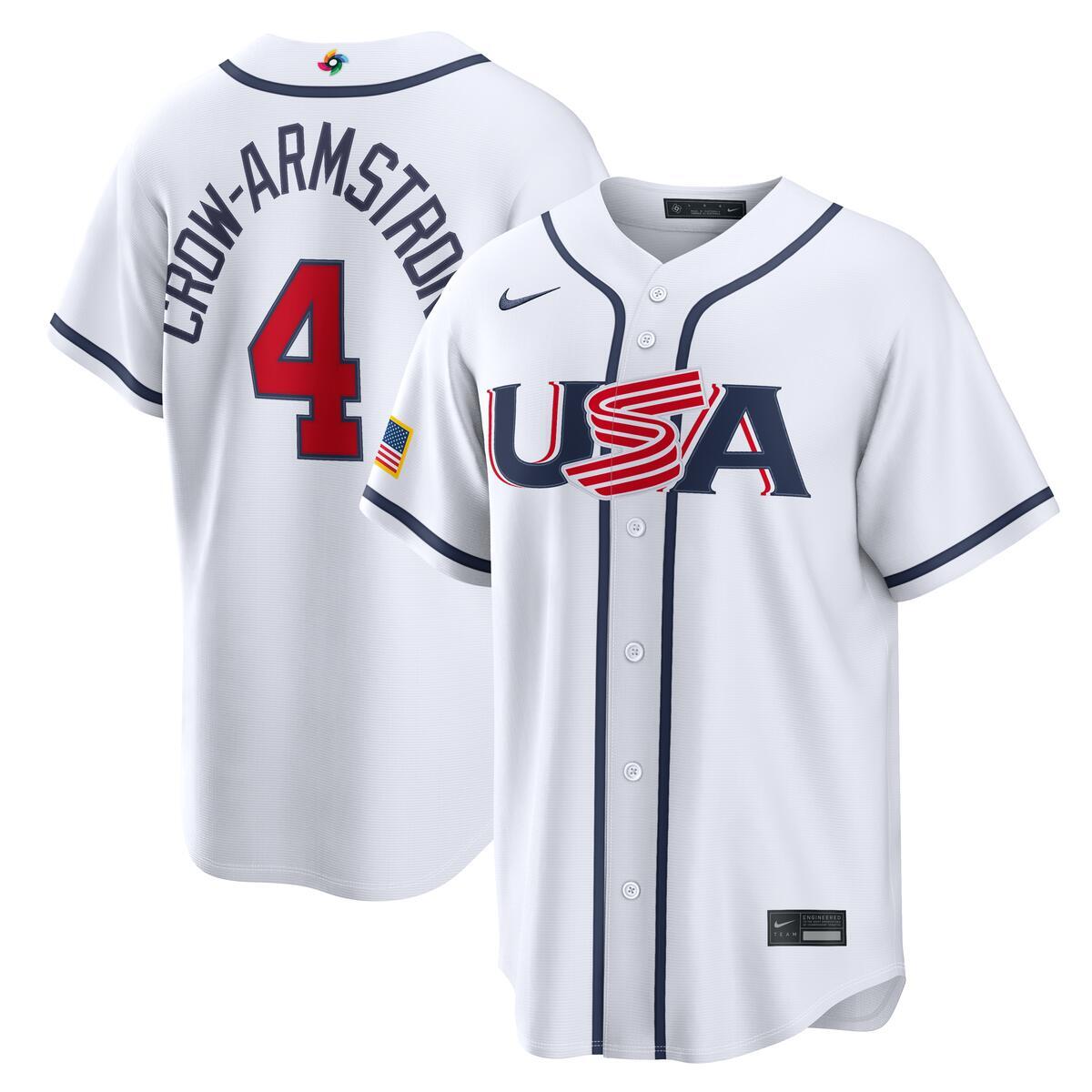 Team USA Pete Crow-Armstrong White 2026 World Baseball Classic WBC