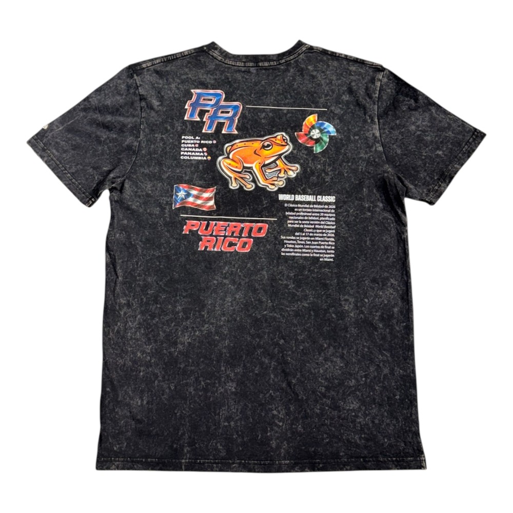 Team Puerto Rico Washed Black 2026 World Baseball Classic WBC New Era Graphic T-Shirt