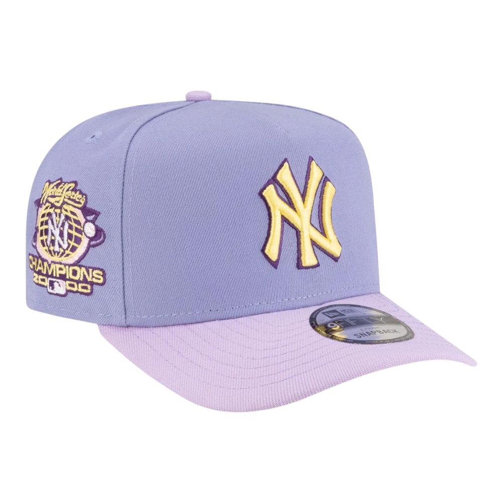 New York Yankees Lavender Two Tone 2000 WS Champions Patch New Era 9FIFTY A-Frame Snapback Hat