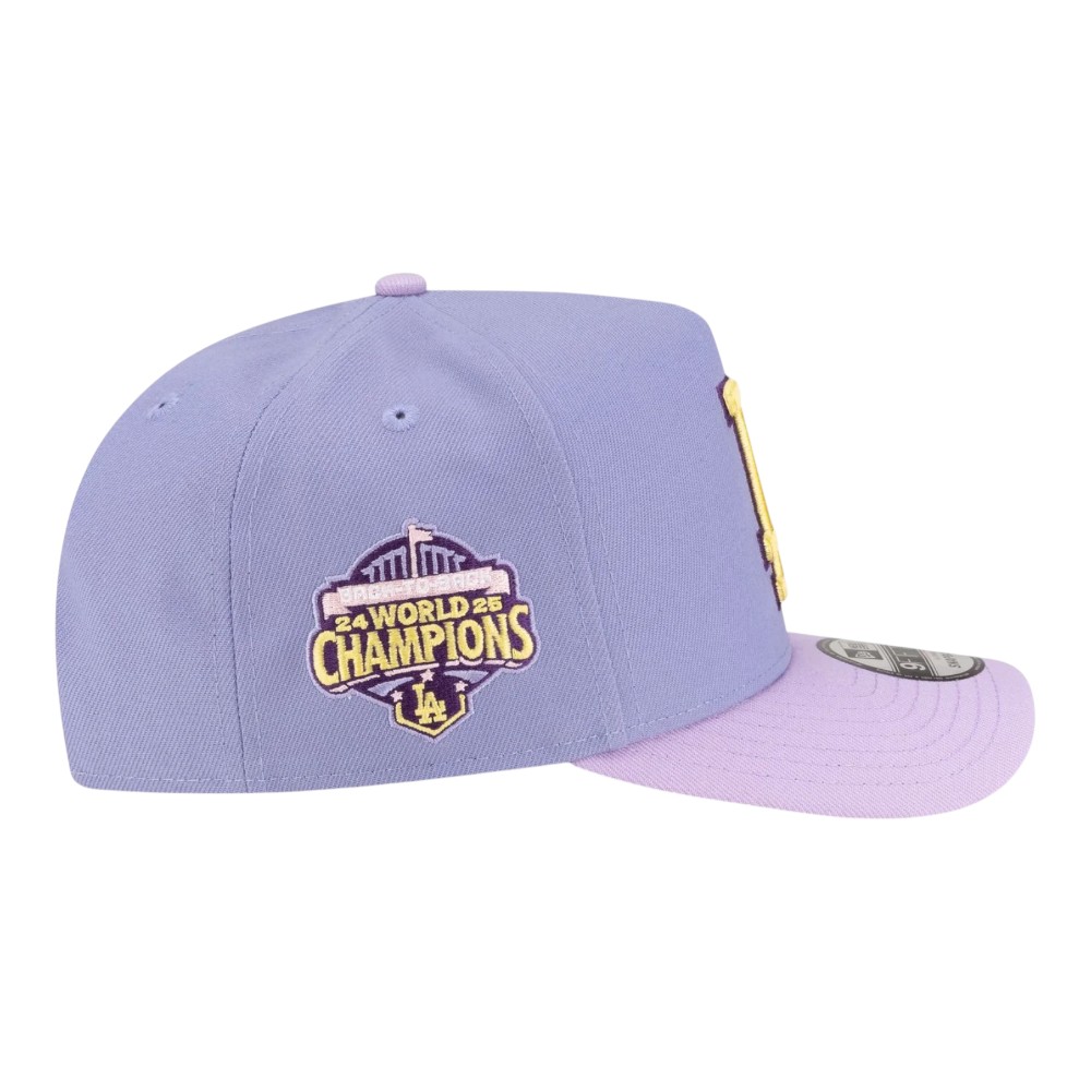 Los Angeles Dodgers Lavender 2024-25 Back to Back Champions Patch New Era 9FIFTY A-Frame Snapback Hat