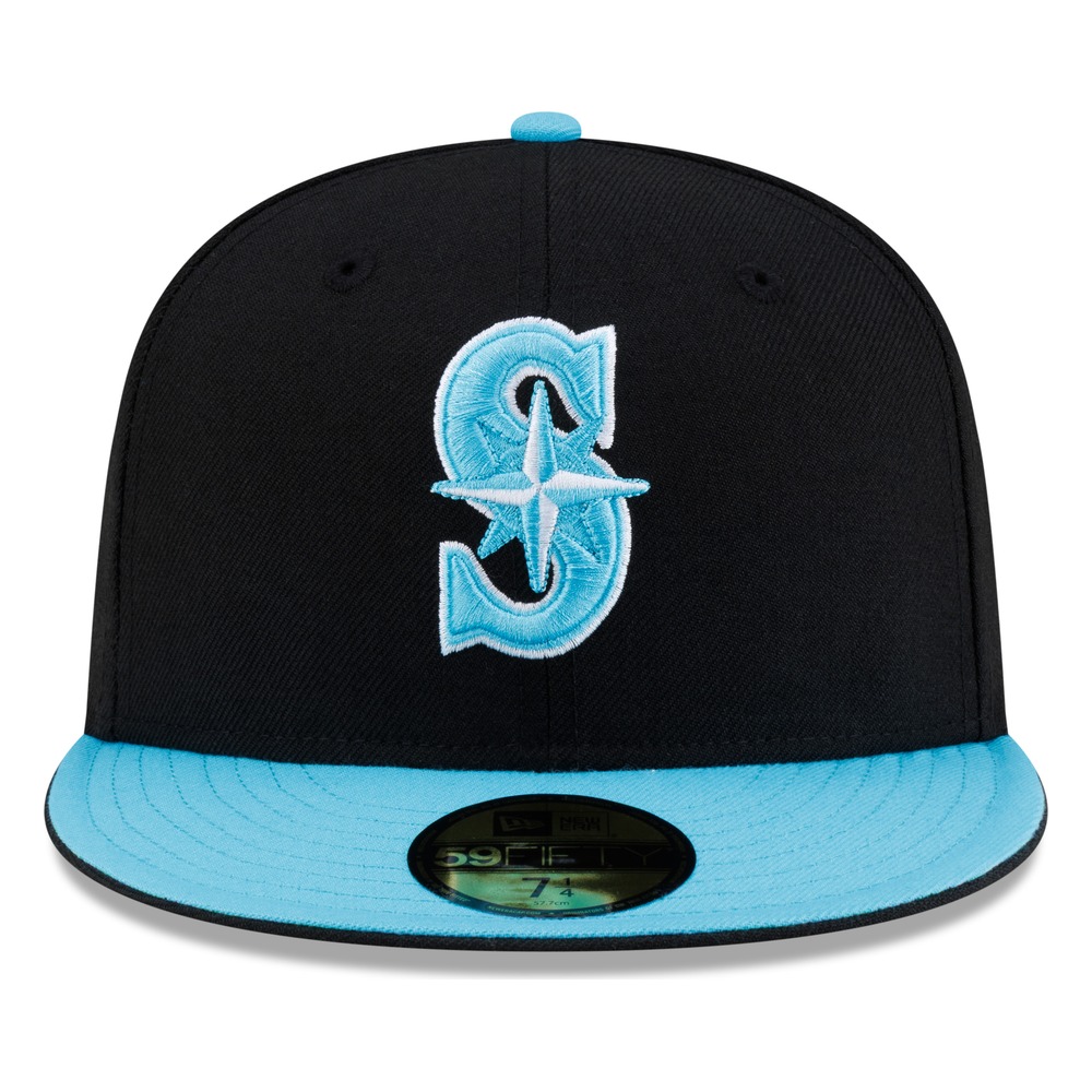Seattle Mariners Black and Teal New Era 59FIFTY Fitted Hat
