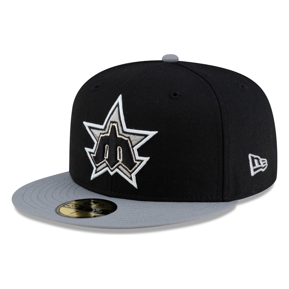 Seattle Mariners Black and Graphite Trident New Era 59FIFTY Fitted Hat