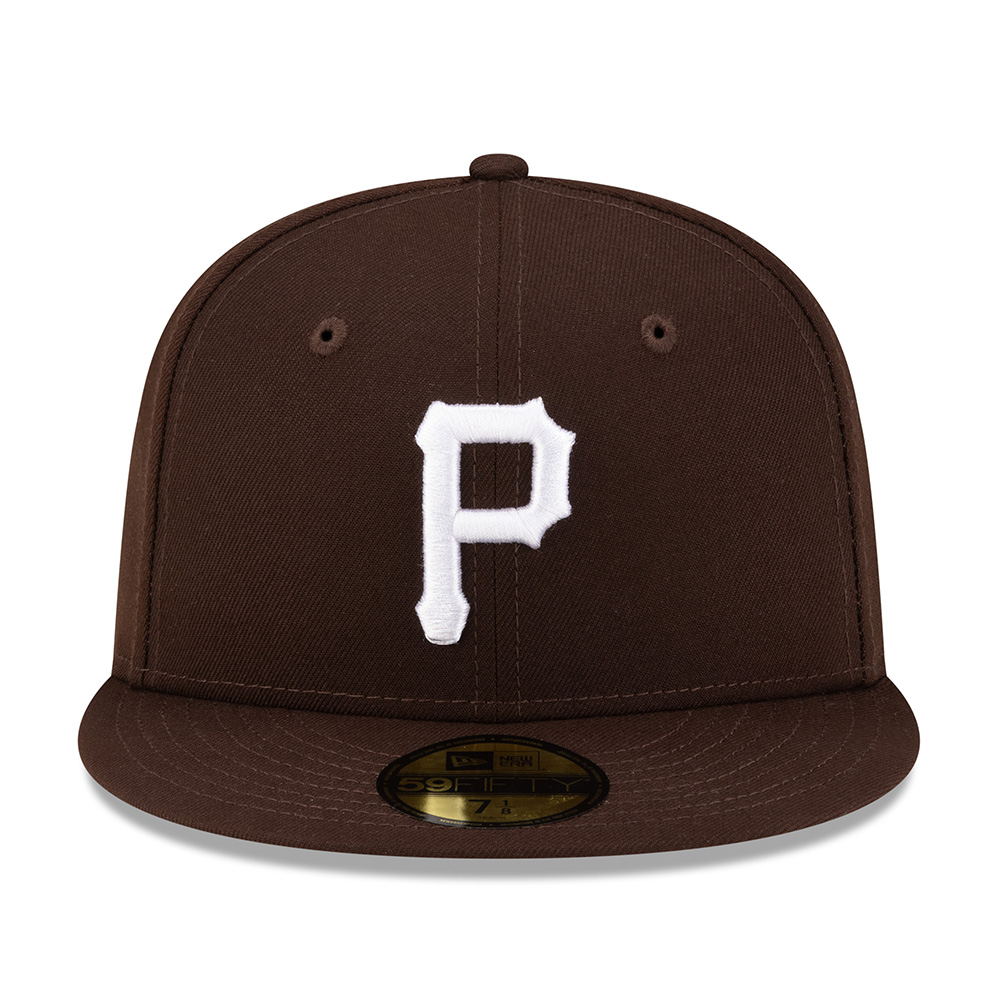 Pittsburgh Pirates Burnt Wood Brown with White Logo Gray UV New Era 59FIFTY Fitted Hat