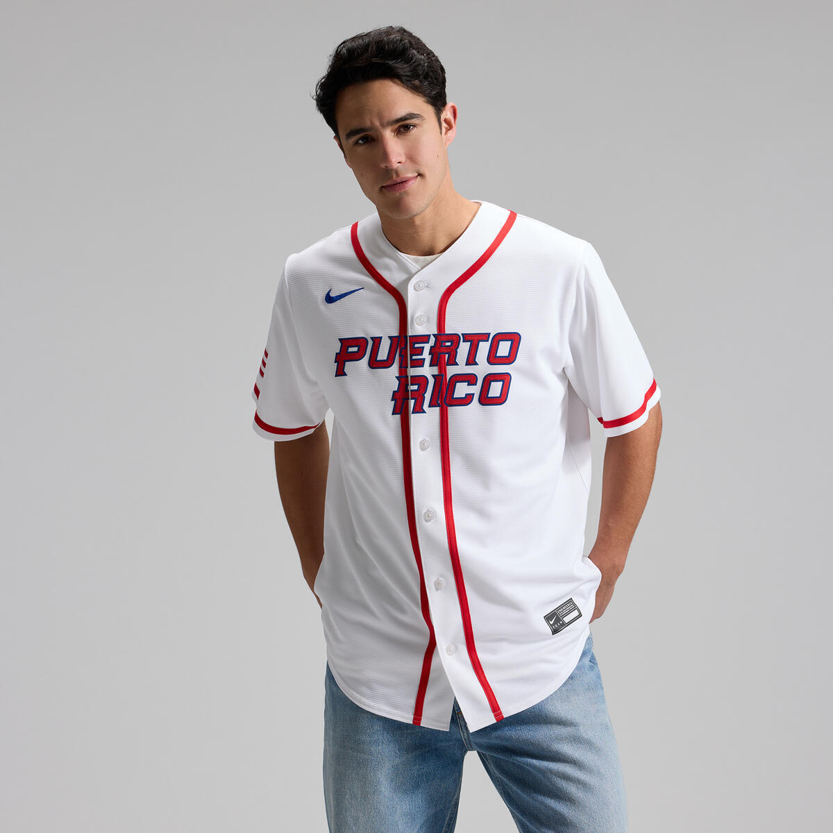 Team Puerto Rico White Blank 2026 World Baseball Classic WBC Nike Home Stadium Jersey