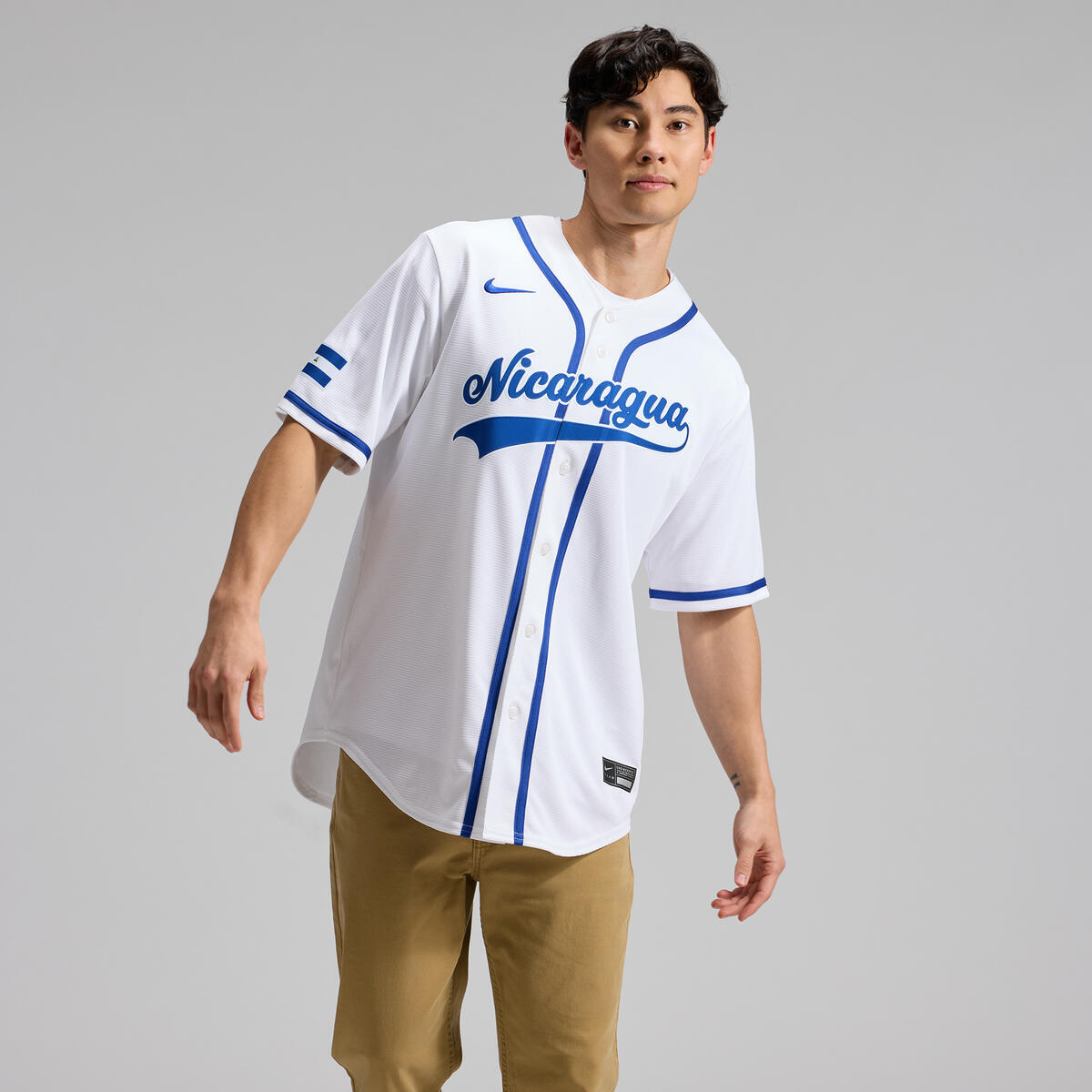 Team Nicaragua White Blank 2026 World Baseball Classic WBC Nike Home Stadium Jersey