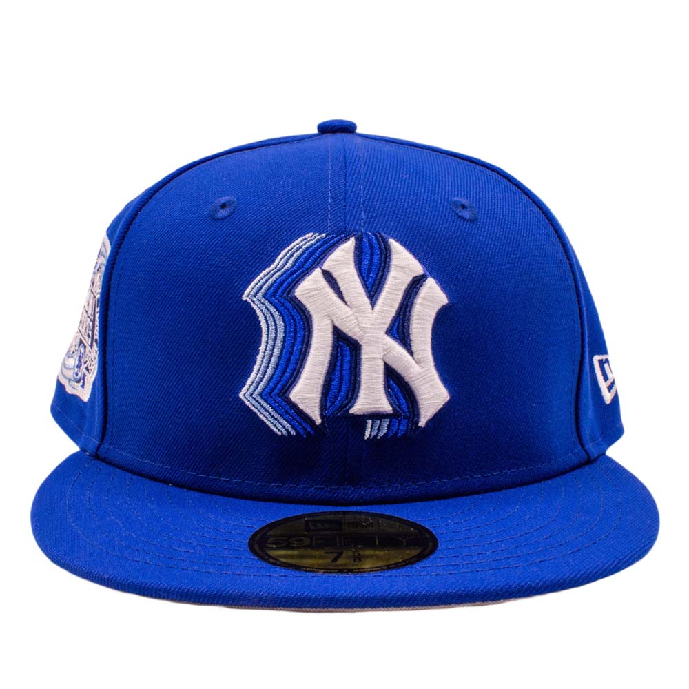 New York Yankees Royal Blue Shadow Logo Subway Series Patch Grey UV Era 59FIFTY Fitted Hat