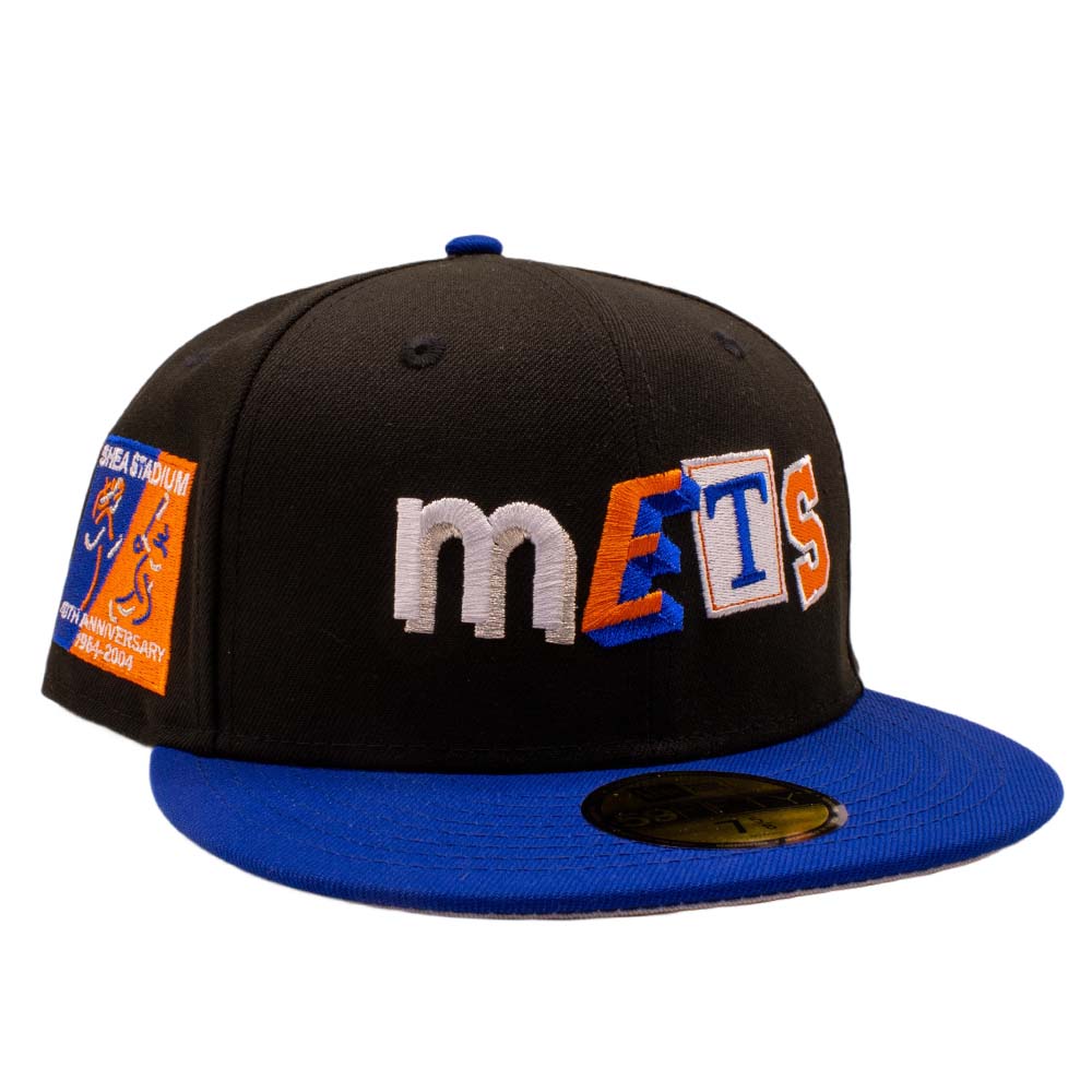 New York Mets Black 40th Anniversary of Shea Stadium Patch Grey UV Era 59FIFTY Fitted Hat
