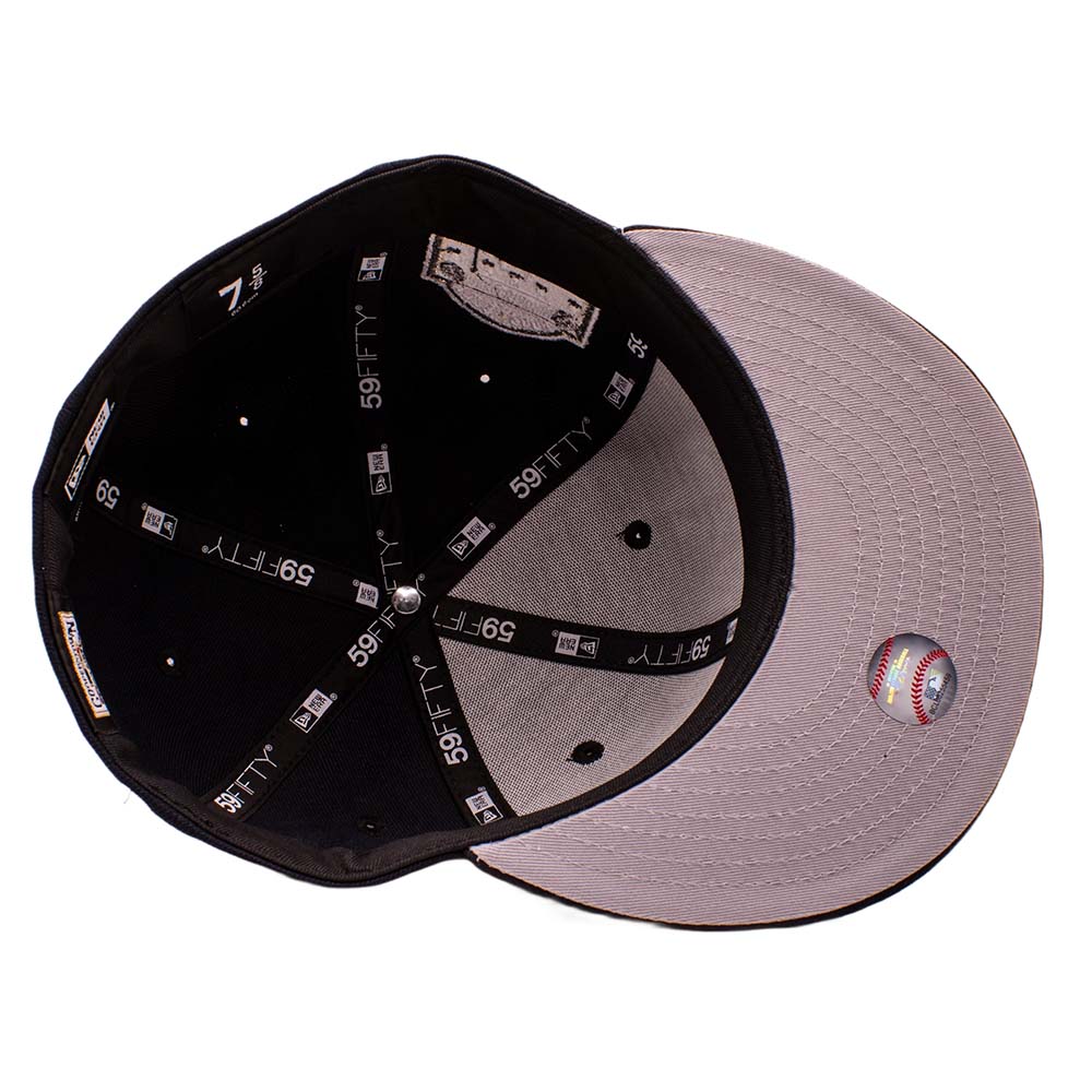 New York Yankees Navy Grafitti Logo Old Stadium Patch Grey UV Era 59Fifty Fitted Hat