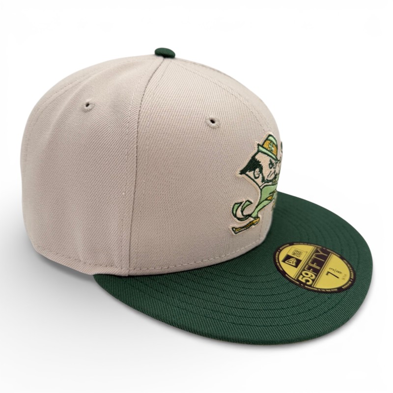 Notre Dame Fighting Irish Stone and Green Gold UV NCAA New Era 59FIFTY Fitted Hat