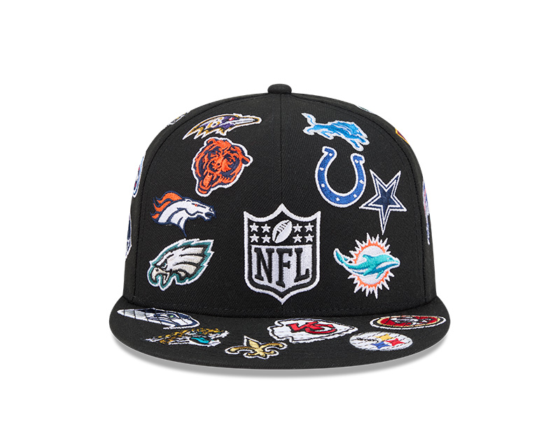 NFL Black Patches All Over New Era 59FIFTY Fitted Hat