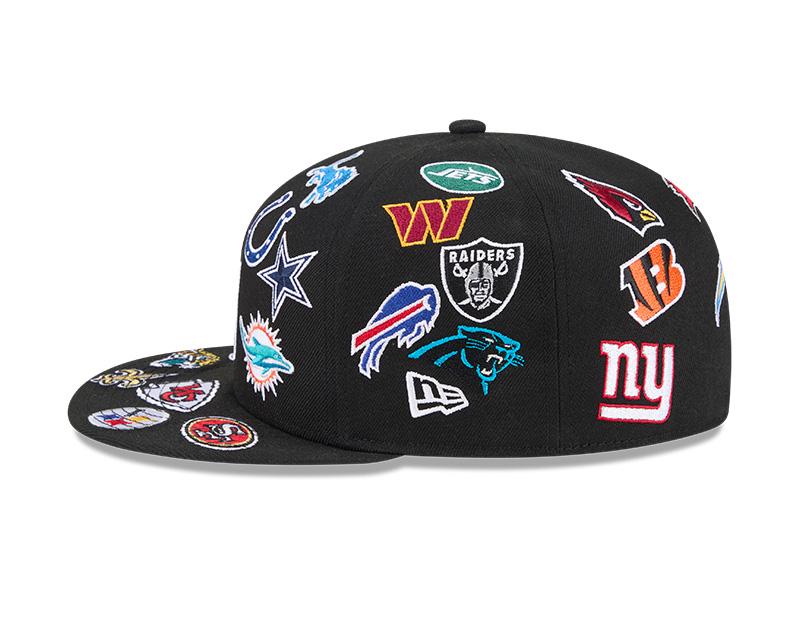 NFL Black Patches All Over New Era 59FIFTY Fitted Hat