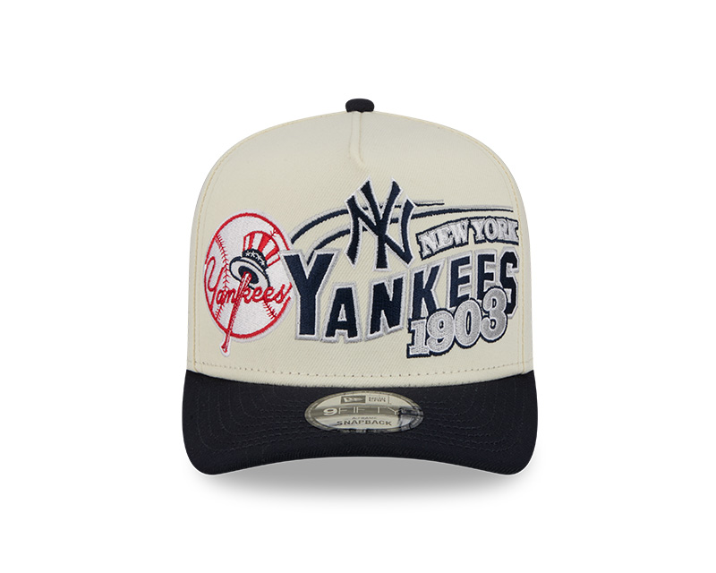 New York Yankees Chrome and Navy MLB Classic 9FIFTY A-Frame Snapback Hat